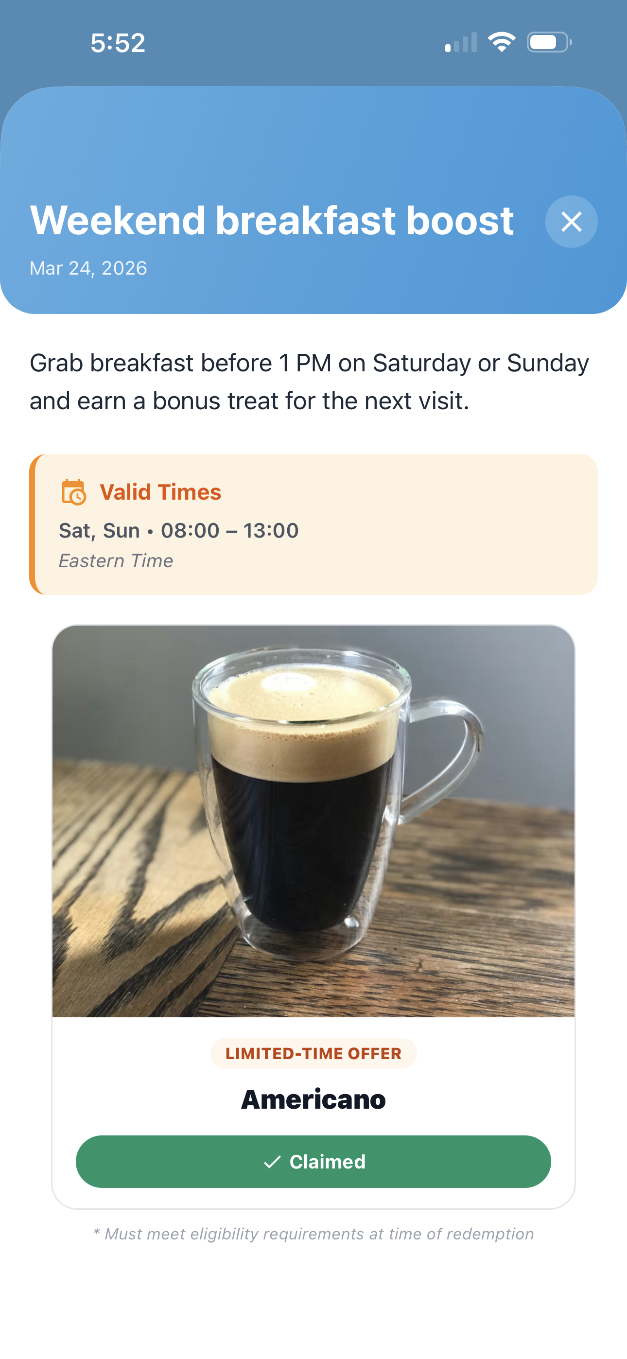 Gratify incentive offer detail preview.